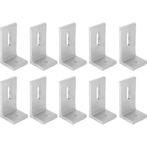 Lot de 10 supports solaires en L en aluminium pour fixation panneaux photovoltaïques sur toiture, système de montage PV (1/5)
