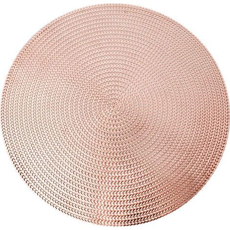 Set di 6 sottobicchieri rotondi in metallo traforato per la tavola. (1/5)