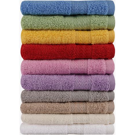 Set 10 asciugamani ospite in cotone 30x50 cm Rainbow (1/4)
