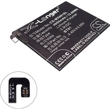 NX - Batterie téléphone, smartphone, GSM pour Meizu 3.9V 4000mAh - BT61 (1/2)