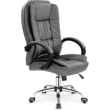 Silla de oficina Houston 243, Gris, 110x64x75cm, Con ruedas, Con reposabrazos, Mecanismo de la silla: Inclinación