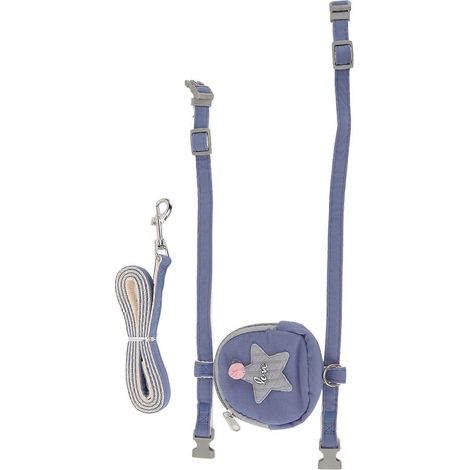Harnais Chat Étoile Pentagramme Gilet Antifuite Réglable avec Sac Transport pour Petits Chats (1/5)