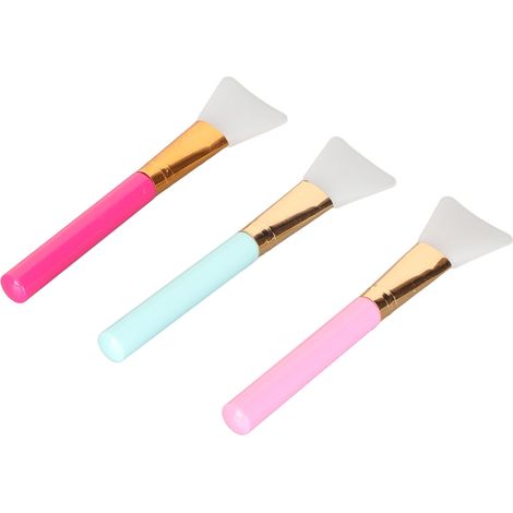 9 Pinceaux masque visage en silicone sans poils, lot de 9, manche long, applicateur crème, soin visage (1/5)