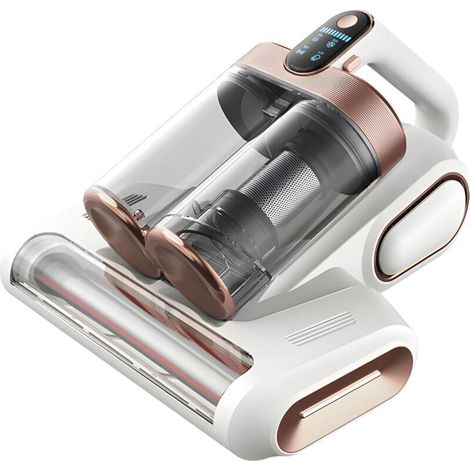 Aspiradora inalámbrica antiácaros, potencia de 8 kPa, alimentada por batería con esterilización UV y ultrasónica, sensor de suciedad inteligente, filtración ciclónica dual que elimina los alérgenos (1/4)