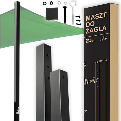 Mástil para toldo vela de jardín, altura ajustable 240 cm