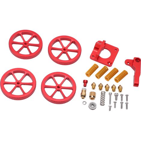 Extruder-Kit für 3D-Drucker: Nivelliermutter, Federdüse, Aluminiumlegierung, Messing, leichte und robuste Nivellierteile (1/5)