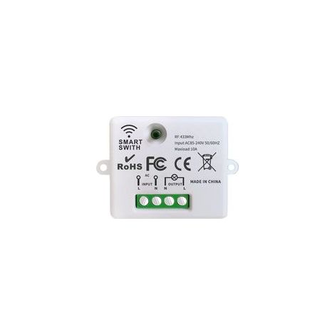 Interrupteur d'éclairage sans fil RF 433Mhz – Contrôleur relais 10A – Installation facile – Portée jusqu'à 50m – Pour éclairage 1500W (1/5)