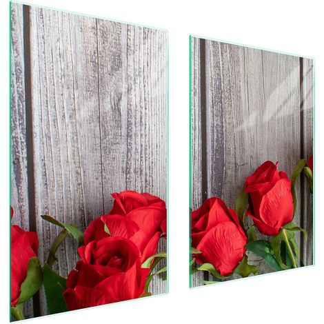 PIASTRA PROTETTIVA IN VETRO PER CUCINA 65x52 ROSE (1/5)