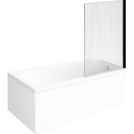 Baignoire droite VILLEROY & BOCH Architectura acrylique 170 x 75 cm  + Pare bain droite AURYS Raywall Noir mat