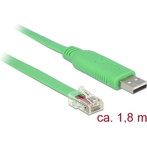 Delock Adaptador USB 2.0 Tipo-A macho 1 x Serial RS-232 RJ45 macho