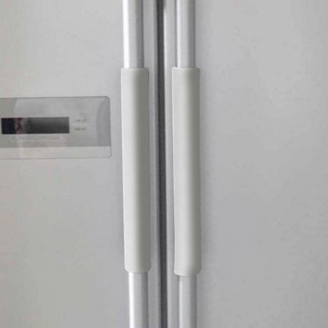 Couvre-poignée Réfrigérateur - Élastique Tissu Noir Jaune Gris Rouge Blanc - Pour Poignées Perimètre 11,5 cm - 2 Pièces (1/5)
