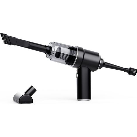 Aspirateur portatif sans fil rechargeable, 12000Pa forte aspiration humide/sec, souffleur et nettoyeur voiture, dépoussiéreur portable, 2-en-1 balai électrique pour auto, maison, poils d'animaux (1/5)