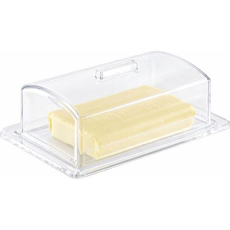 Beurrier pour Conserver et Servir le Beurre en Acrylique Transparent 17 x 10,7 x 6,5 cm - PANGIVO (1/2)