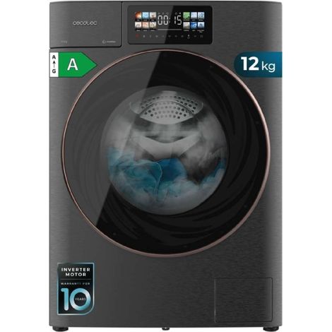 Cecotec Lavadora Secadora 10-6Kg Carga Frontal Bolero Wash&Dry 106950 Autodose Inverter 3D Steel A, 1400 rpm, 13 programas