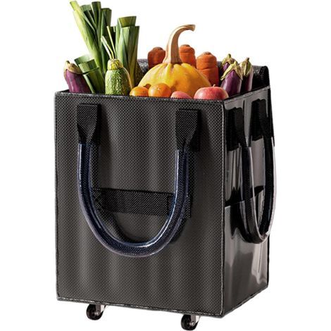 Panier Roulant de Courses avec Roues - Caddie Roulant Pliable avec Poignée et Grande Capacité - Panier Réutilisable à Roues pour Transports - Pour Courses Camping Linge Shopping Voyage Déménagement (1/5)
