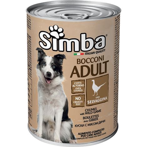 BOCCONI PER CANI 'SIMBA' selvaggina - gr 415- 24 pezzi  - MONGE