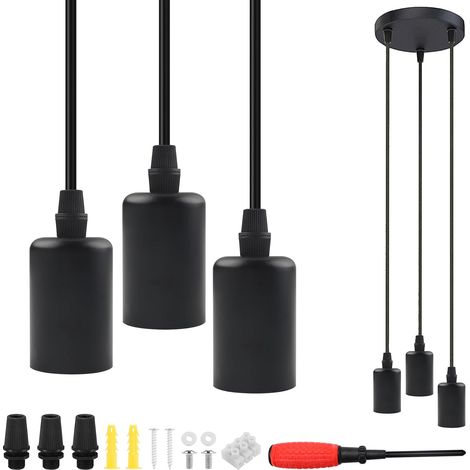 Suspension Luminaire Industrielle 3 Ampoules Lampe (1/5)