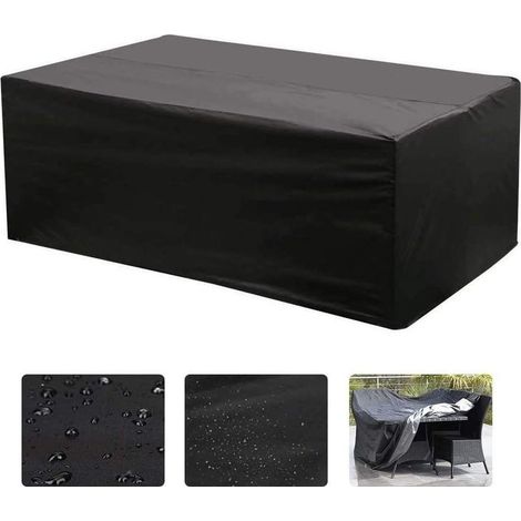 Housse de table rectangulaire Oxford pour mobilier de jardin avec protection UV (200 x 160 x 70 cm) (1/5)