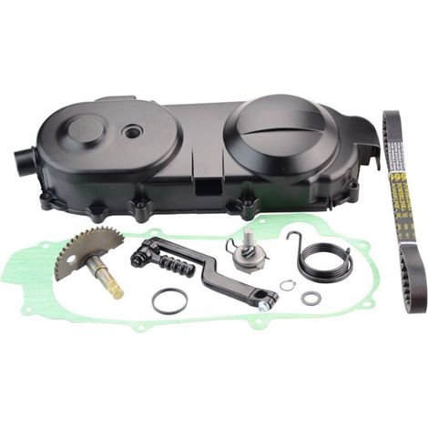 Der komplette Reparatursatz für die rechte Seitenabdeckung des GY6 50cc/100cc Motors beinhaltet die Anlasserwelle, den Anlasserhebel, die Gehäusedichtung, den Gates-Riemen und 669.