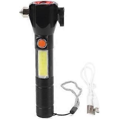 Linterna LED recargable de alto brillo y a prueba de explosiones, linterna multifuncional tipo martillo para coche, ideal para emergencias al aire libre. (1/5)