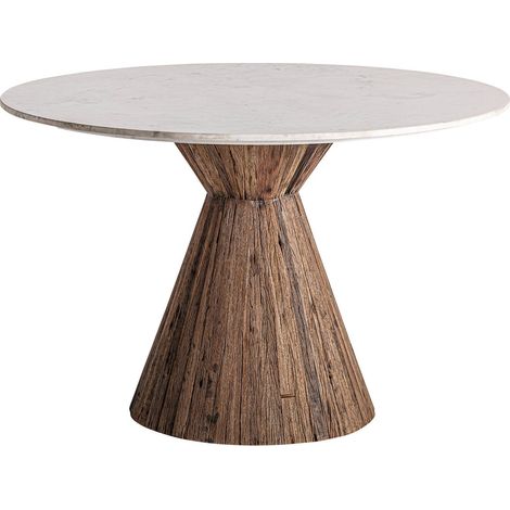 Table de salle à manger contemporaine en bois tropical vieilli marron - Marron bois tropical vieilli (1/5)