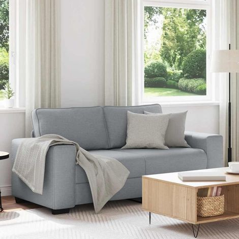 2-Sitzer Schlafsofa 140 cm Hellgrau Stoff, Klappsofa mit Schlaffunktion (1/5)