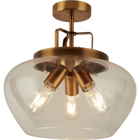 Searchlight Boule - Bronze semi-affleurant à 3 ampoules, verre, E27 (1/3)