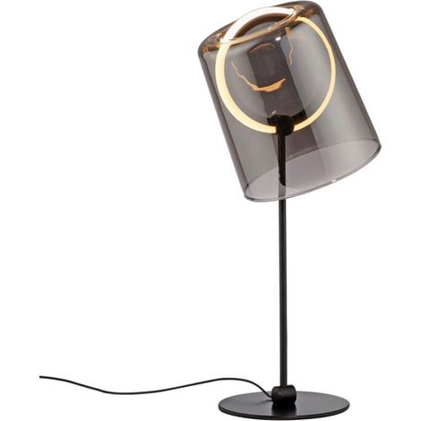 Lampe de table Zula noir avec verre fumé - 4542-25