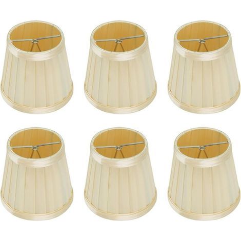 Petit abat-jour, abat-jour en tissu, cache-abat-jour, mini-abat-jour, lot de 6 petits abat-jour à pince pour lustre, lustre, 8,5 x 12 x 11 cm (1/4)