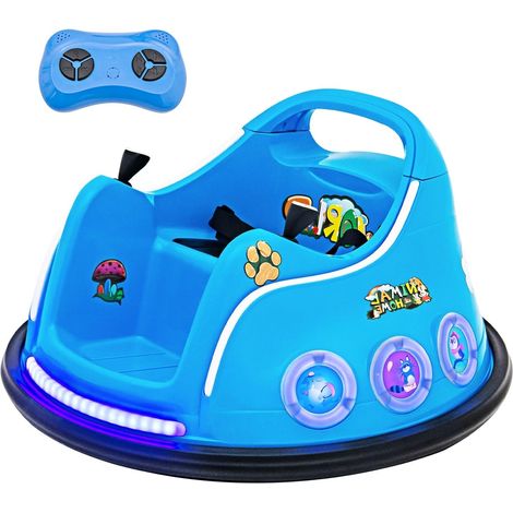 GOPLUS Auto-Tamponneuse Electrique 1,22 km/h à 360º avec Télécommande Parental, Voiture électrique Enfants 1 Place 12V avec Lumière, Musique,pour Enfants 3-8 Ans, 73 X 73 X 43 CM (Bleu) (1/5)
