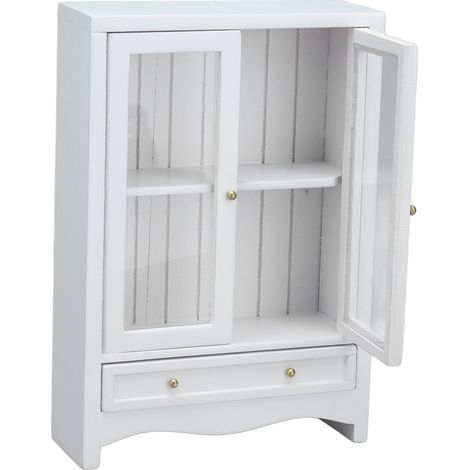 Meuble de maison de poupée 1:12, mini vitrine en bois à double porte, bibliothèque (1/5)