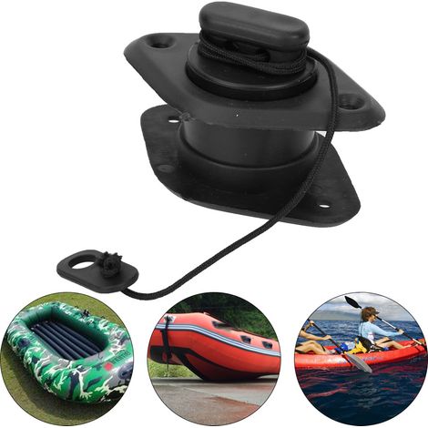 Robinet de Vidange PVC Noir pour Bateau, Kayak et Pêche - Robinet Étanche et Résistant (1/4)