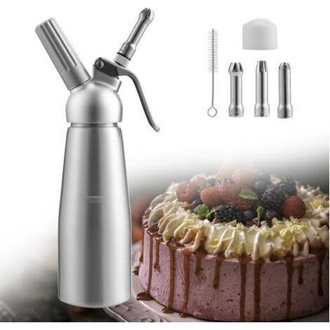 Distributeur de crème Whipper Siphon à Chantilly Professionnel Aluminium 500ml en acier inoxydable Siphons pour Mousses et Crèmes (1/4)