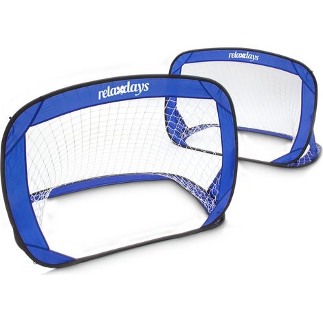 Set di 2 porte da calcio pop-up trasportabili 120 x 80 x 80 cm in fibra di vetro nera 130003118