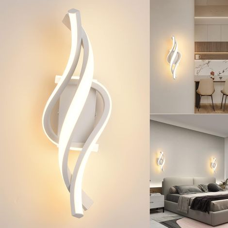 LED Applique Murale intérieur,22W 6000K Lumière blanc froid 1800LM Lampe Murale,Moderne Luminaire Murale,Éclairage Murals Design Incurvée,Appliques Murales pour Chambre,Maison Couloir,Salon,Escalier (1/5)