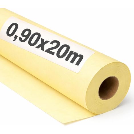 OFITURIA Papel Kraft Giallo Pastello - Rollo 0,90x20m - 6 Rotoli - Carta da pacchi e carta da regalo, carta da imballaggio per spedizioni e fai-da-te, resistente e facile da tagliare (1/5)