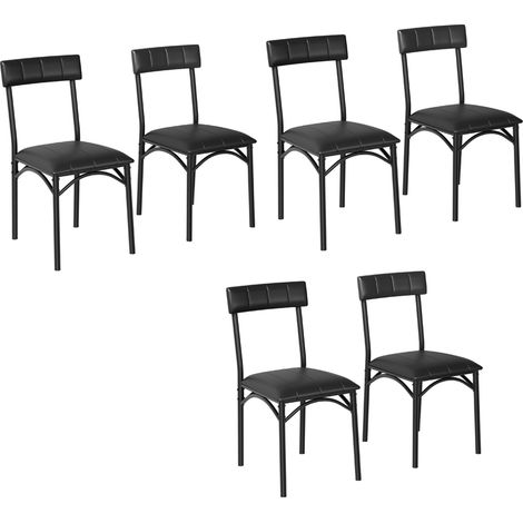 6PCS Chaise de Bar en PU Chaise Bar Pied NOIR METAL ,Tabouret Bar Lot de 6, Tabouret de Bar avec Coussin (1/5)