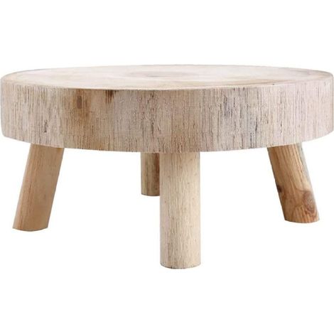 Support pour pot de fleurs couleur bois - Taille S : 14 x 9 cm (hauteur des pieds 6 cm) (1/5)