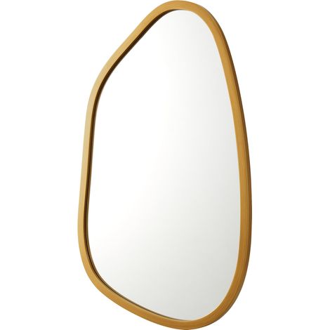 Specchio asimmetrico da parete 80 x 58 cm oro 030007903
