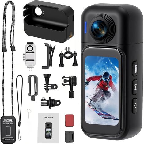 Caméra d'action 4K 360° pour casque de moto (1/5)