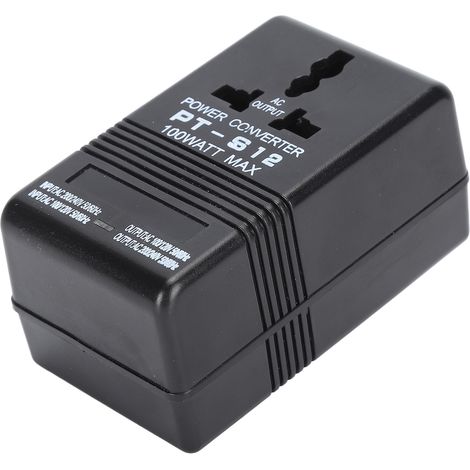 Convertisseur de tension 100V-120V vers 220V-240V, transformateur élévateur-abaisseur 100W, adaptateur secteur universel pour voyages et appareils électroniques. (1/5)