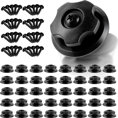 Lot de 40 boutons de bâche - Crochets ronds avec vis en acier inoxydable pour bâche de remorque : crochets de fixation solides pour fixer les filets de sécurité et les bâches des deux côtés de (1/5)