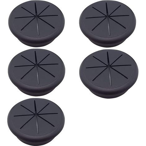 5 passe-câbles de bureau en plastique, passe-câbles de bureau, passe-câbles ronds, passe-câbles en plastique, flexible 60 mm A (1/5)