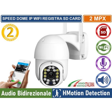 TELECAMERA WIFI IP MINI SPEED DOME DA ESTERNO IP66 2 MPX 1080P REGISTRA SU SD CARD ONVIF (1/3)