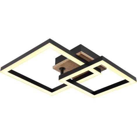 Plafonnier semi-encastré à LED intégré noir mat 2x LED 3000K
