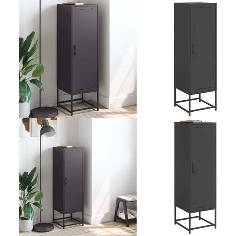 Highboard Schwarz 36x39x123 cm Stahl - Industrielles Design - Hochschrank - Regal - Aufbewahrung - Wohnraum - Home & Living (1/5)