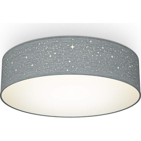 Grey fabric ceiling light with star design, suitable for bedrooms, living rooms, and dining rooms ideal for living rooms and bedrooms suitable for interior lighting 2 E27 sockets for 40W max bulbs Ø38 (1/5)