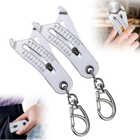 Jauge de filetage de précision portable porte-clés pour mesures manuelles rapides (2 pièces) (1/5)