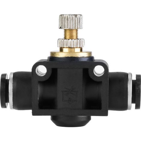 Régulateur de débit d'air pour tuyau de 6 mm, raccord pneumatique en T, vanne de régulation pour raccords de tuyauterie (6 mm) (1/5)