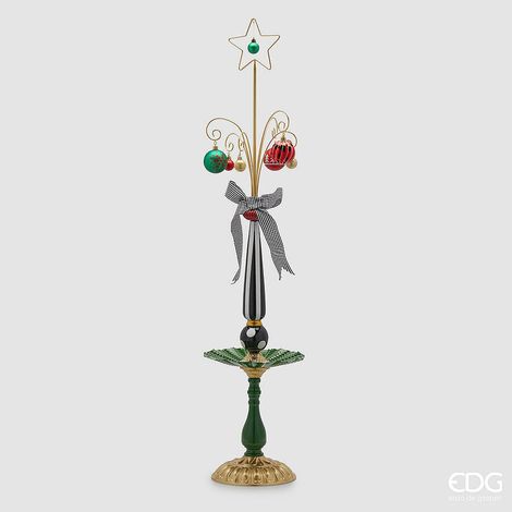 EDG Enzo De Gasperi Alzata Decoreativa XMas Natale H 111 Cm White Black (1/5)